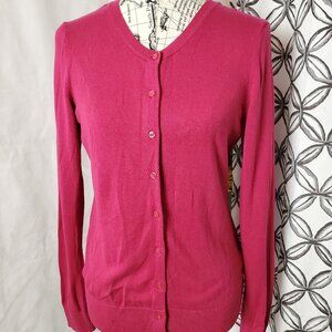 Banana Republic Long Sleeve Hot Pink Cardigan - Medium